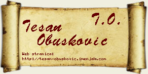 Tešan Obušković vizit kartica